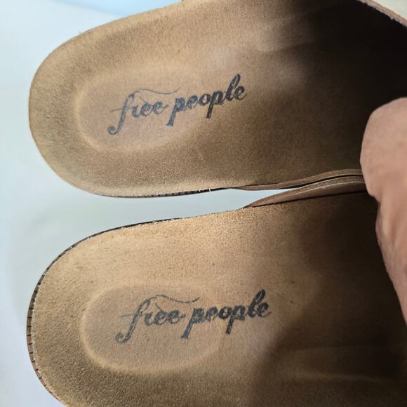 Free People Sidelines Crossover Slide Sandals 7.5 Dove Gray Beach Summer Comfort - Picture 7 of 9